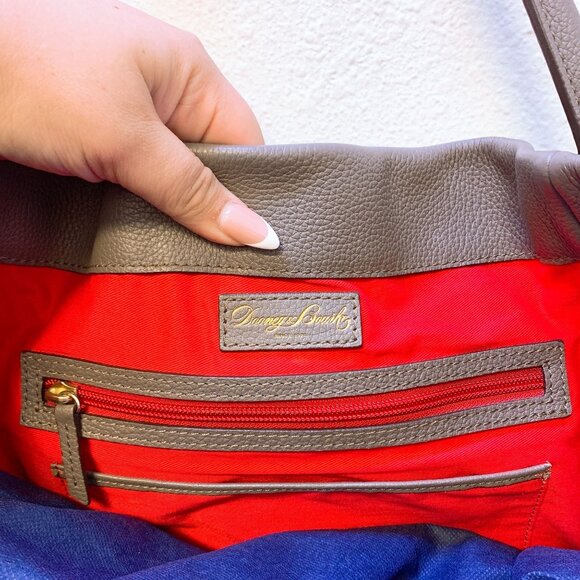 Dooney & Bourke Pebbled Leather Tote Bag With Gold Hardware - Picture 6 of 8